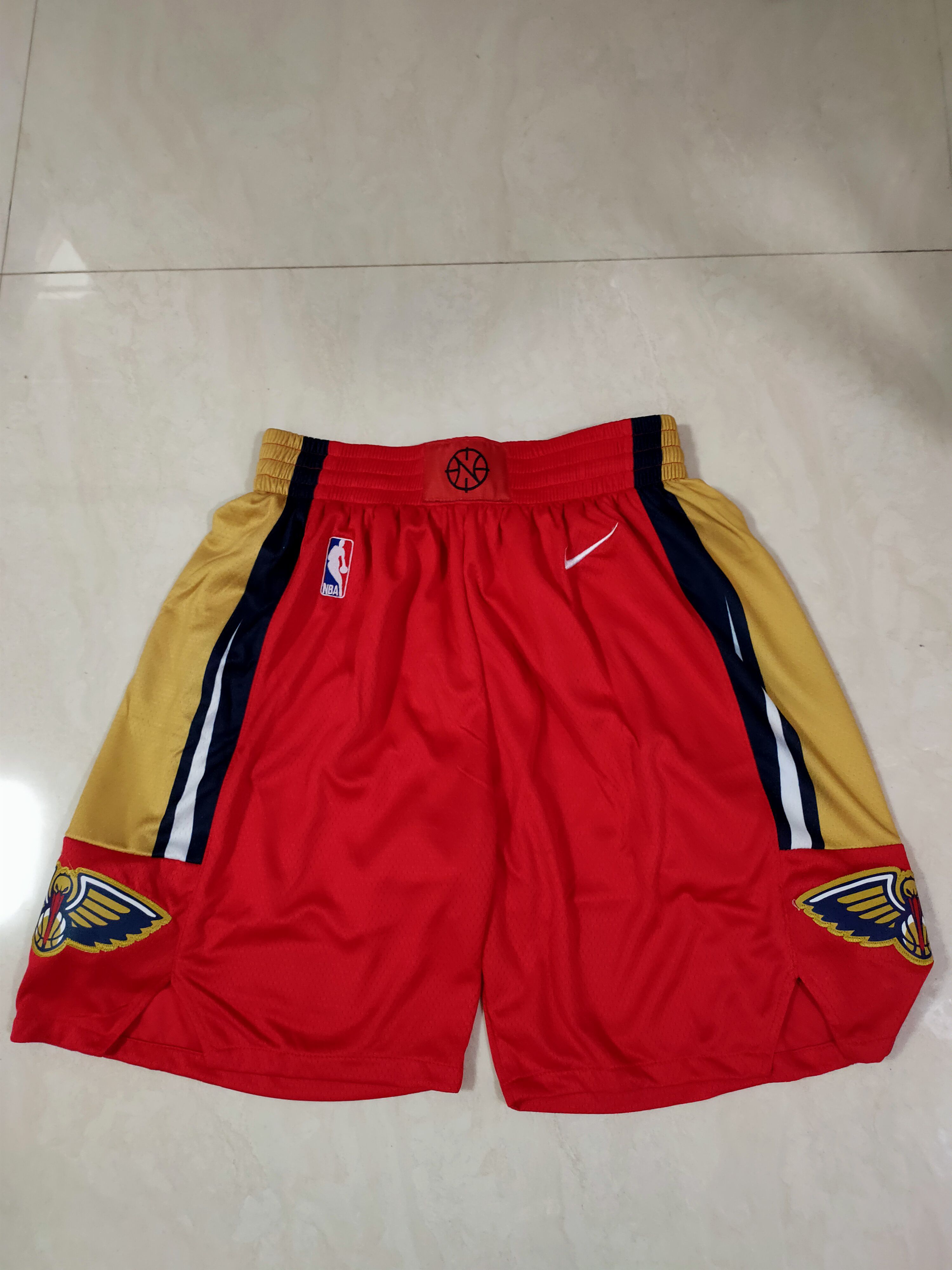 Men NBA New Orleans Pelicans Red Shorts 0416-0
